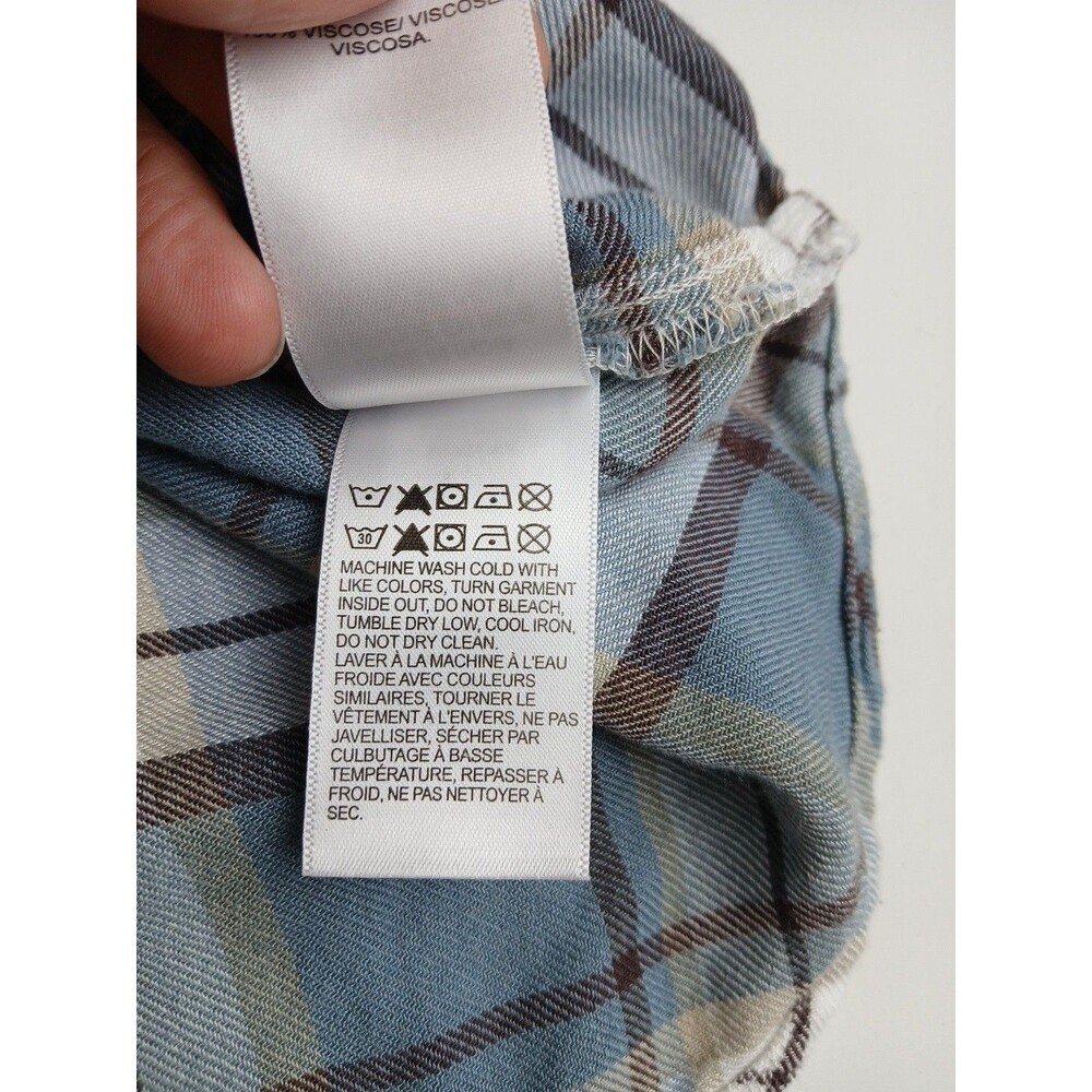 Lucky Brand Women's Shirt Large Plaid  Button Up Long Sleeve Boyfriend Light - Picture 11 of 11